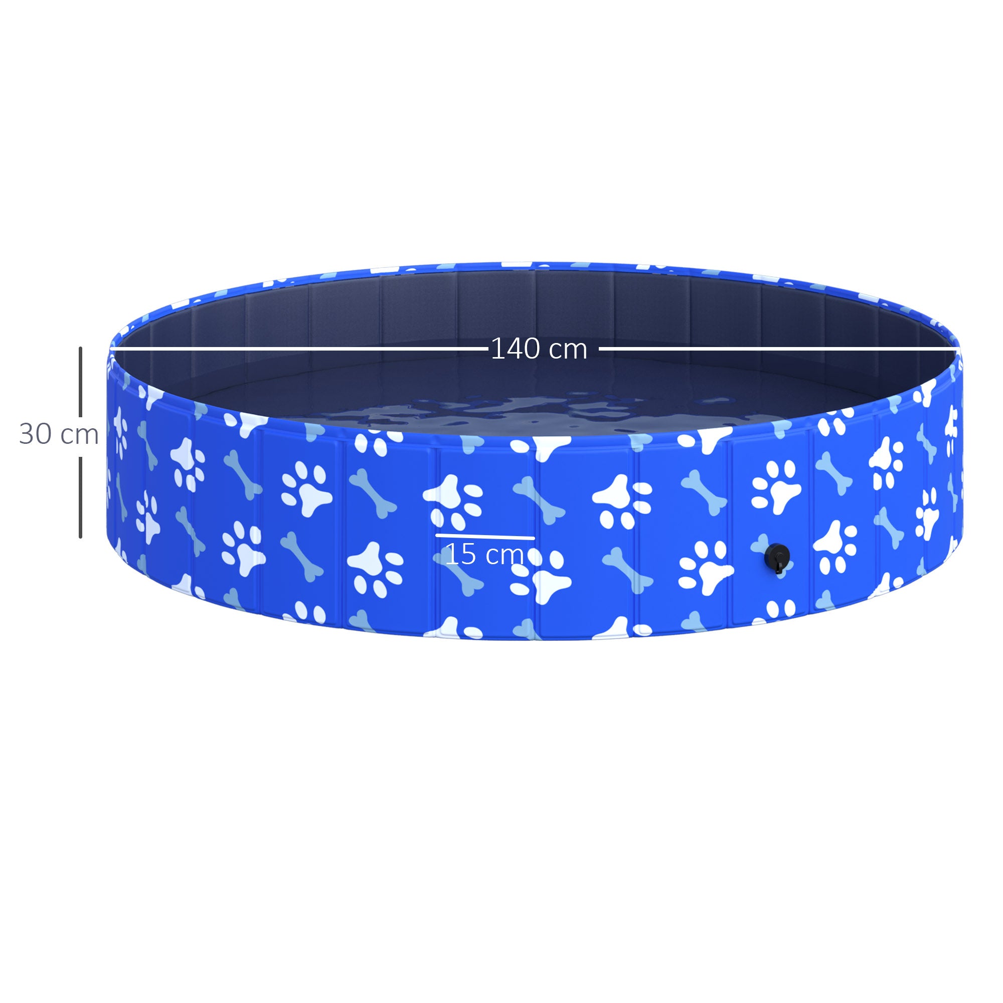 Piscina Dobrável para Cães Ø140x30 cm - Azul