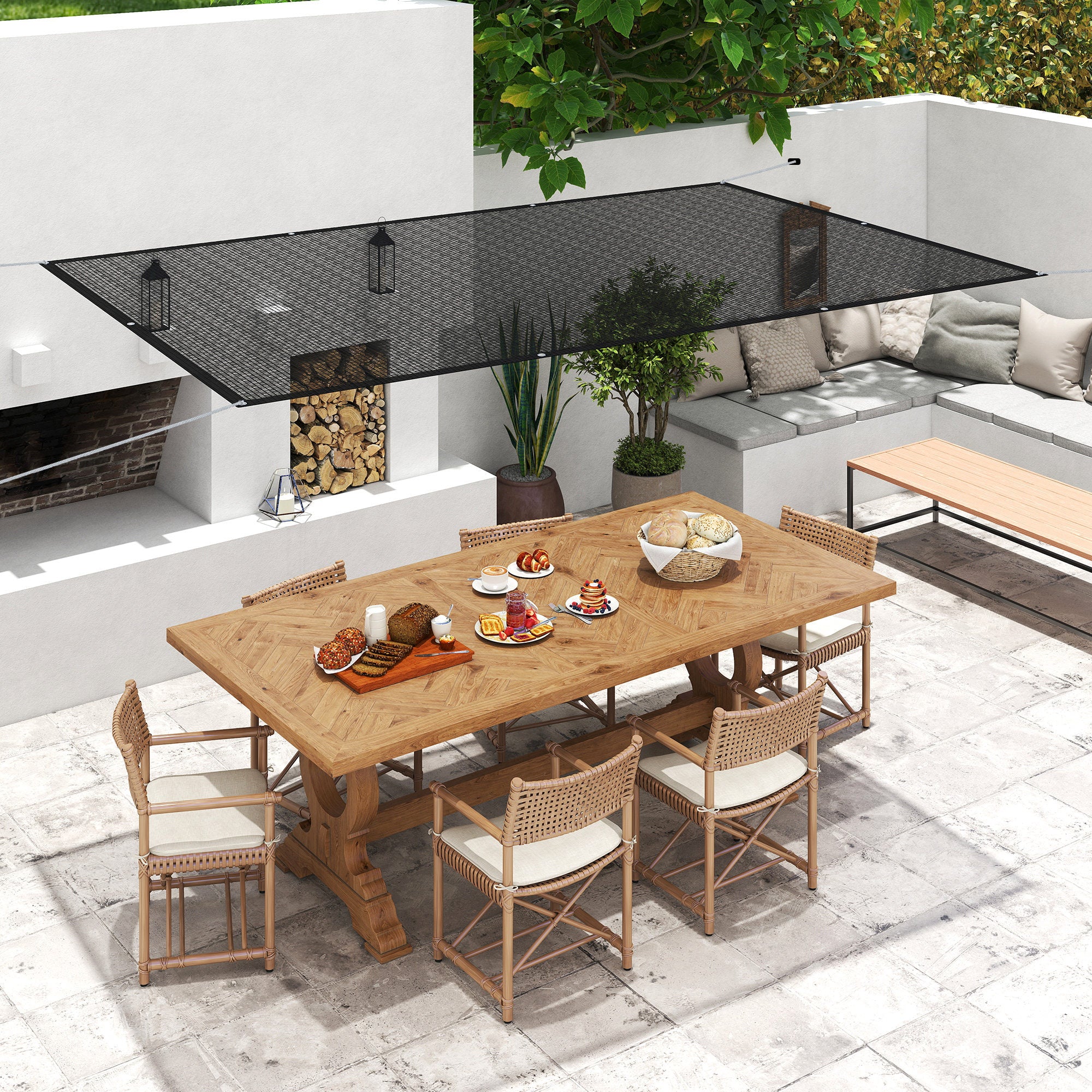 Vela de Sombra Retangular Preto 305x200 cm - Proteção Solar e Anticongelante