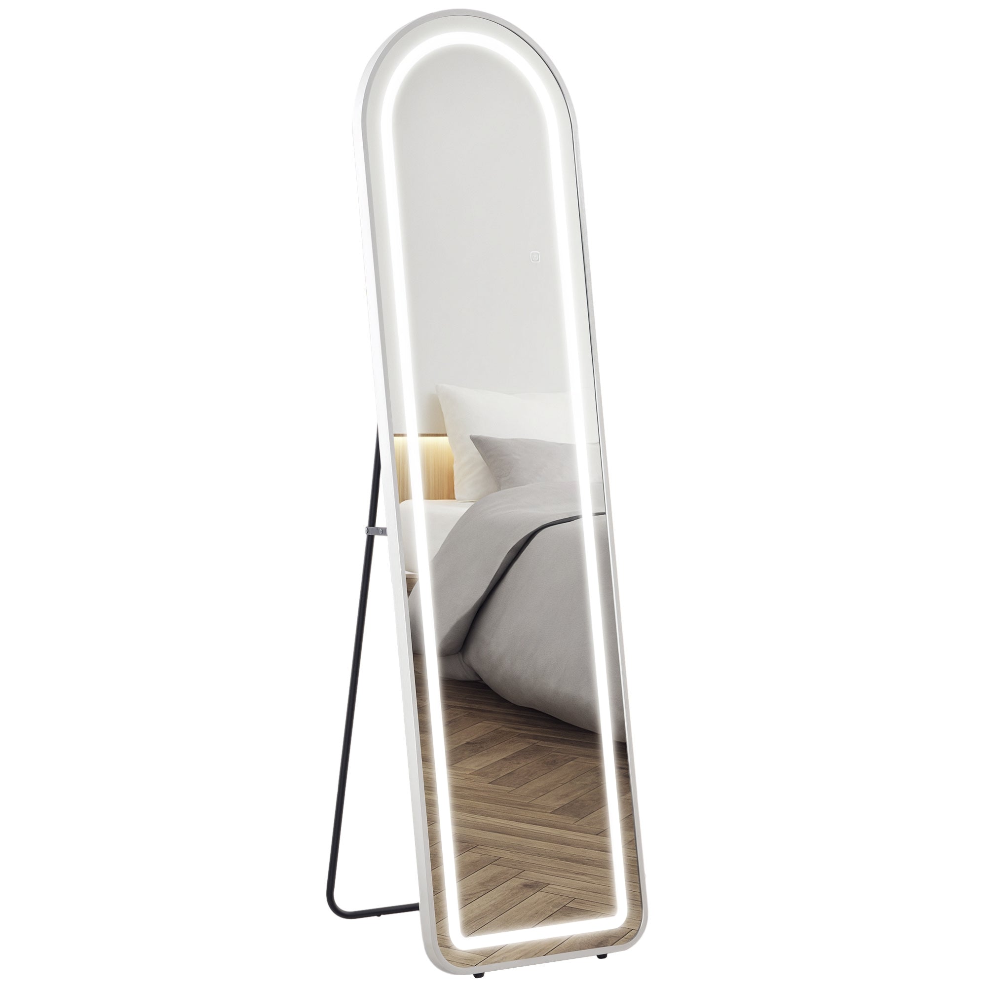 Espelho de Pé com Luzes LED 40x150 cm - Prata