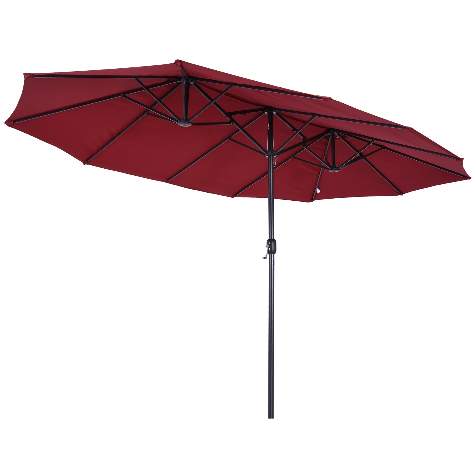 Chapéu de Sol Duplo Vermelho 4,55x2,65x2,38 m - Proteção UV e Resistente à Água