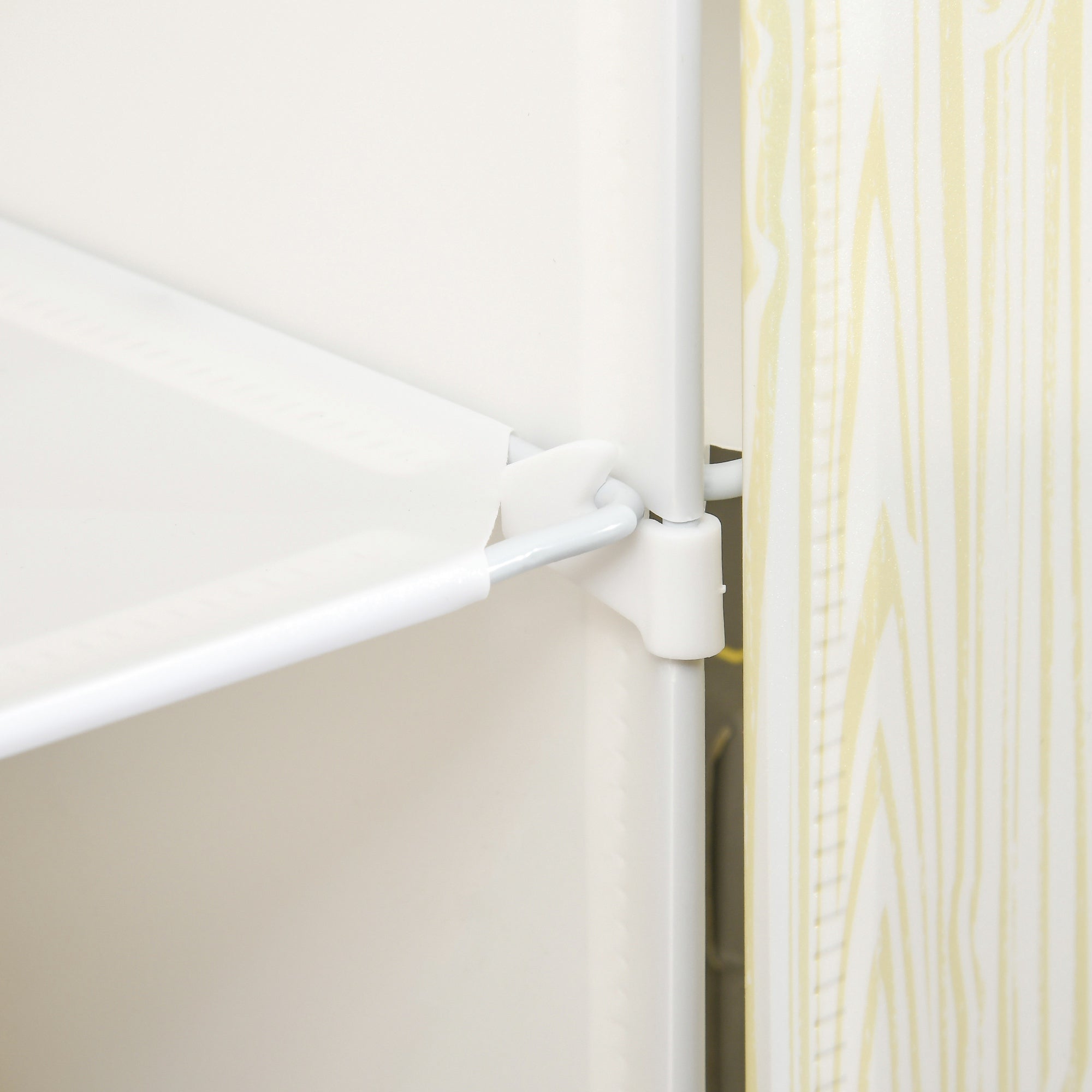 Armário Modular de Plástico 125x32x125cm - Branco e Natural