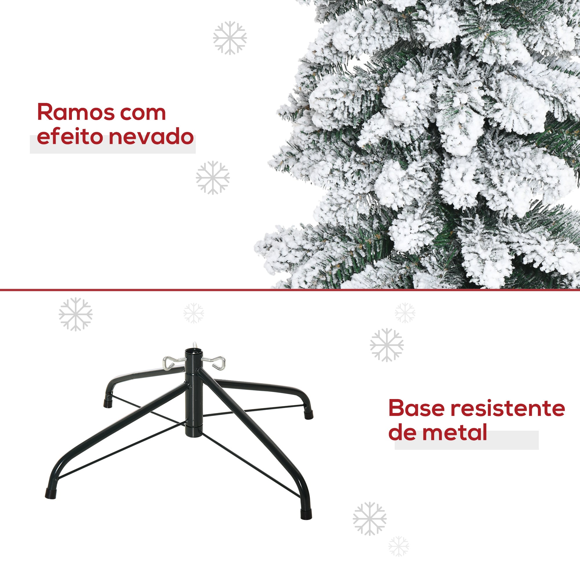 Árvore de Natal Artificial 210cm Verde com Efeito de Neve