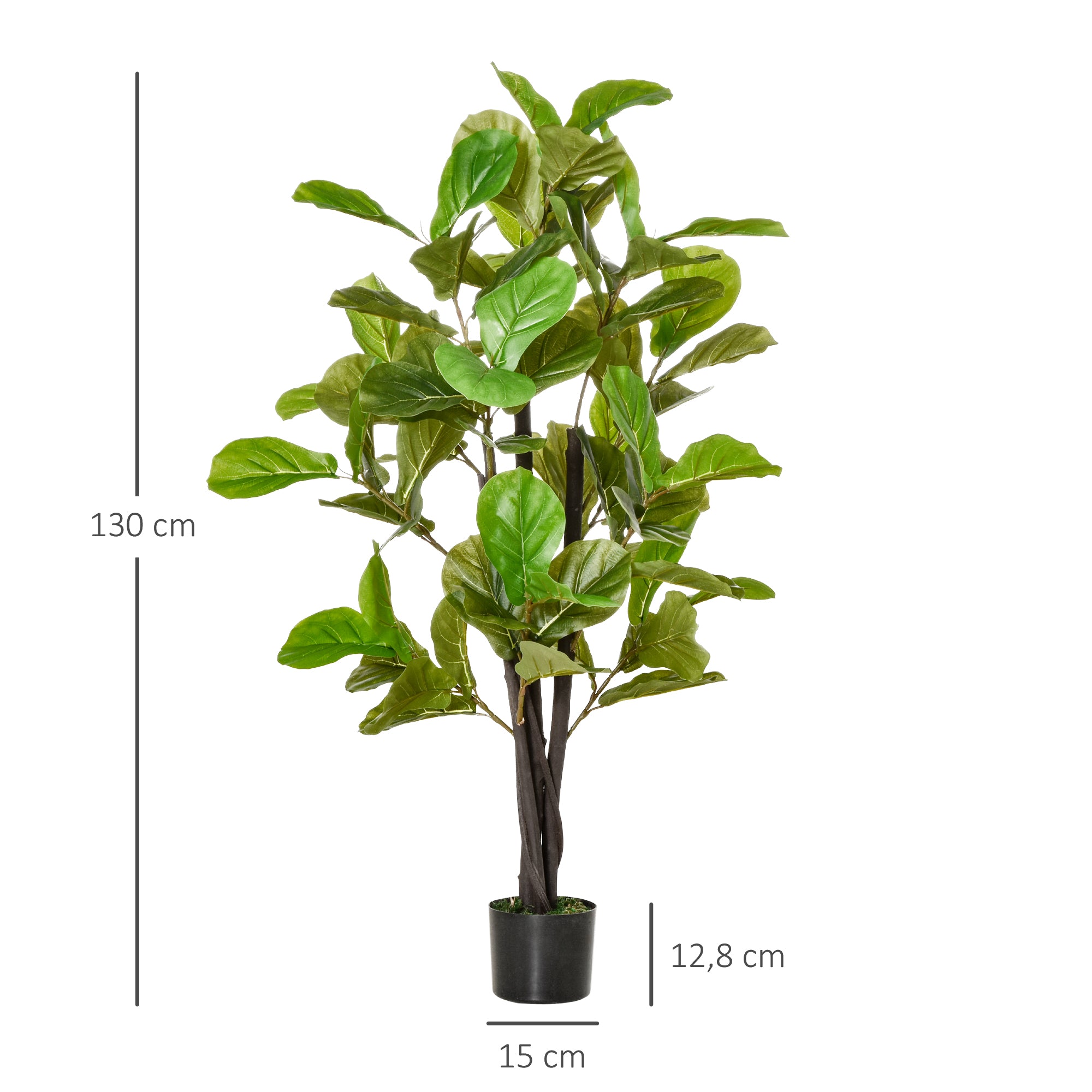 Planta Artificial Ficus – 130 cm – Verde – PEVA e cimento
