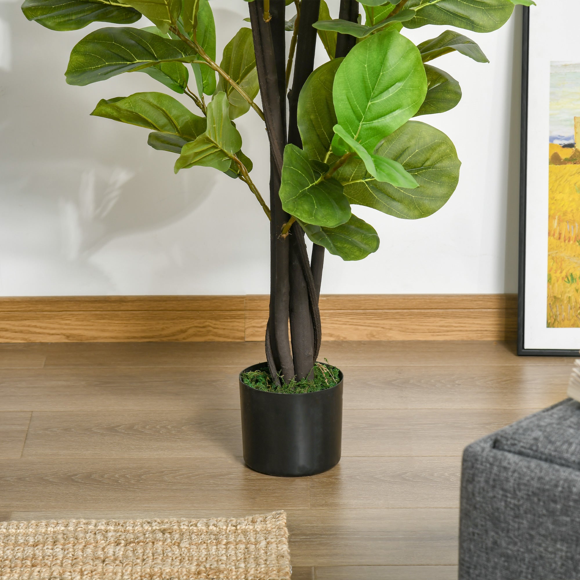 Planta Artificial Ficus – 130 cm – Verde – PEVA e cimento