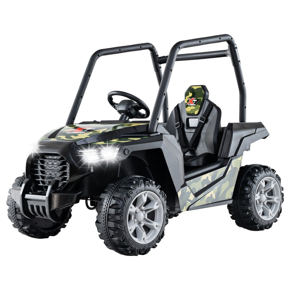 UTV para Crianças Carro de Brinquedo a Bateria de 24V com Controlo Remoto 3 Velocidades 2 Suspensões de Mola Arranque Lento Música Verde