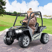 UTV para Crianças Carro de Brinquedo a Bateria de 24V com Controlo Remoto 3 Velocidades 2 Suspensões de Mola Arranque Lento Música Verde