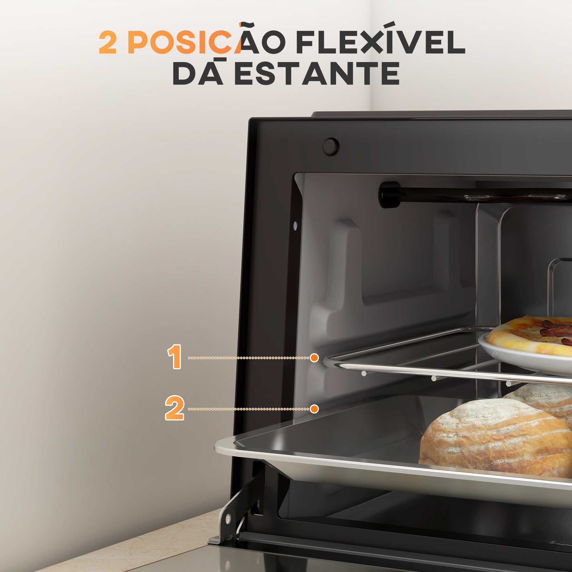 Mini Forno Elétrico de Bancada 9L Preto 35x24,6x20 cm