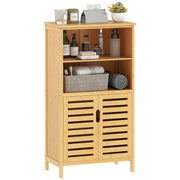 Armário de Casa de Banho em Bambu 50x29x92 cm Cor de Madeira Natural