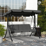 Baloiço de Jardim 3 Lugares Cinza Escuro 200x127x170 cm