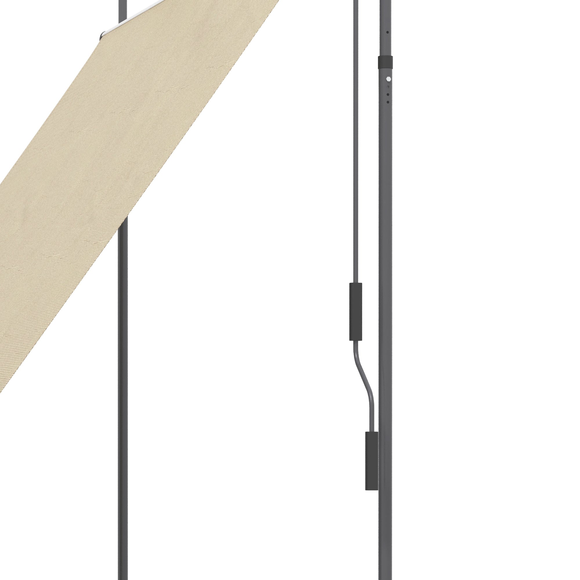 Toldo de Parede Manual Retrátil Bege 200x120x210-300 cm - Impermeável e Anti-UV
