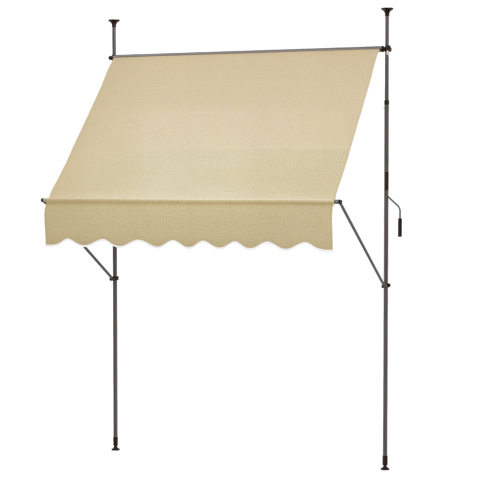 Toldo Manual Retrátil Bege 200x120x210-300 cm - Impermeável e Anti-UV