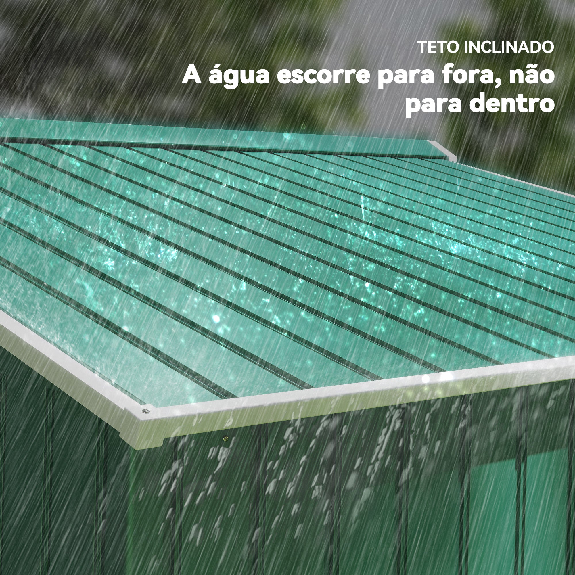 Abrigo de Jardim Exterior Verde Escuro 277x195x192cm