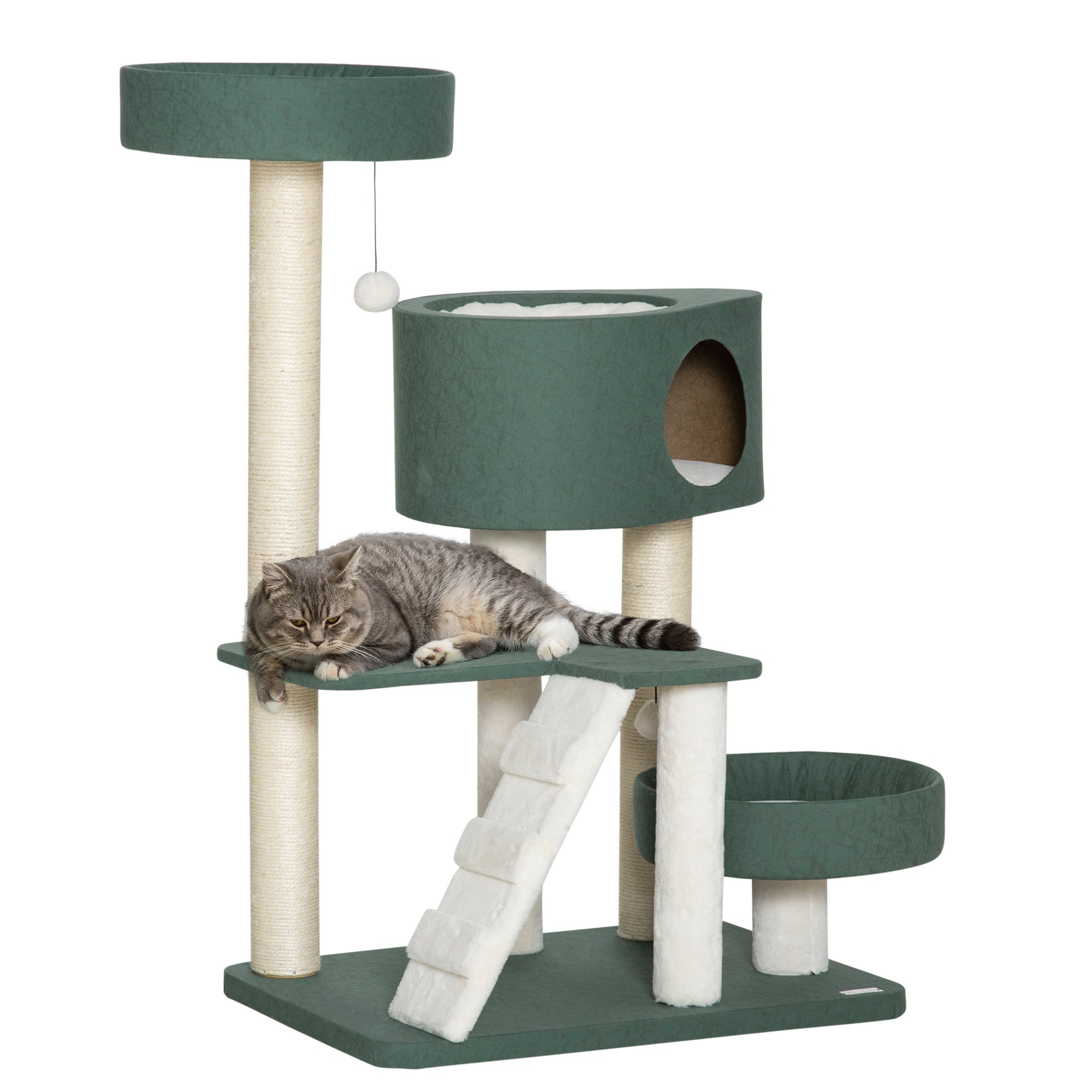 Arranhador para Gatos Verde Escuro 70x50x114 cm