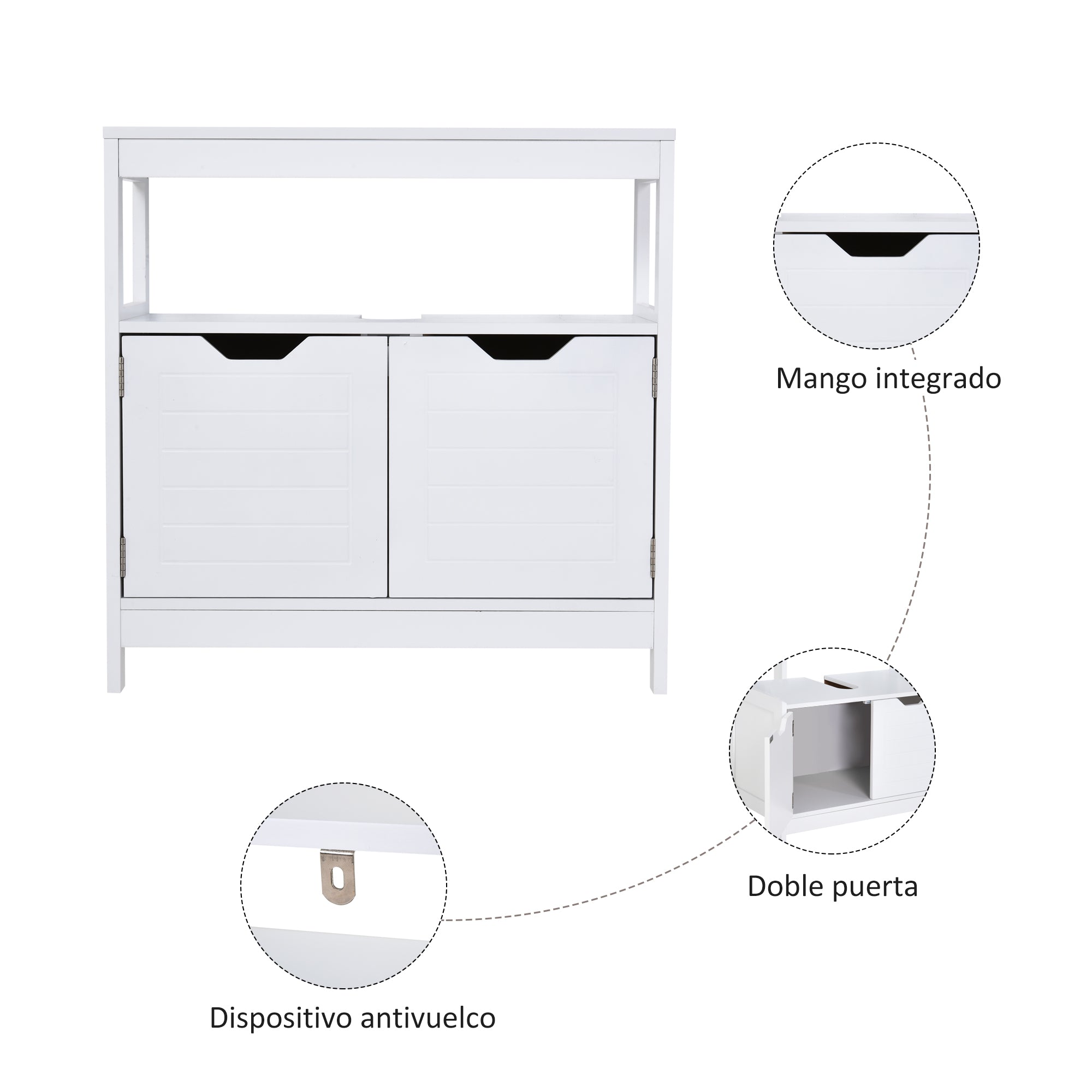 Armário de Banheiro com Prateleira 60x30x60 cm - Branco