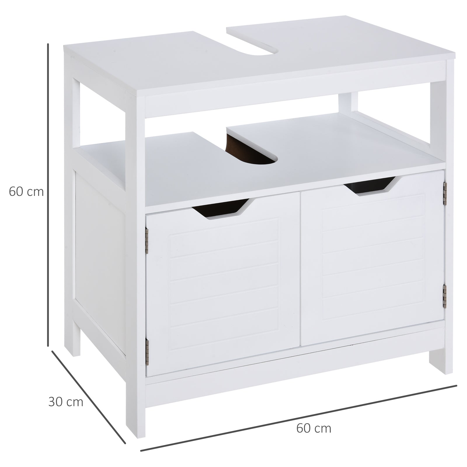 Armário de Banheiro com Prateleira 60x30x60 cm - Branco