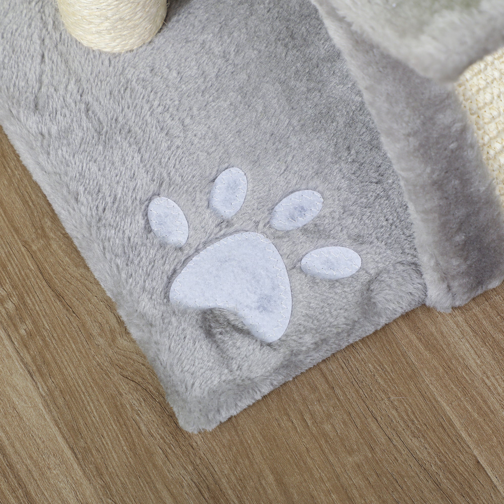 Arranhador para Gatos Cinza 40x30x43 cm - Poste Giratório e Esconderijo