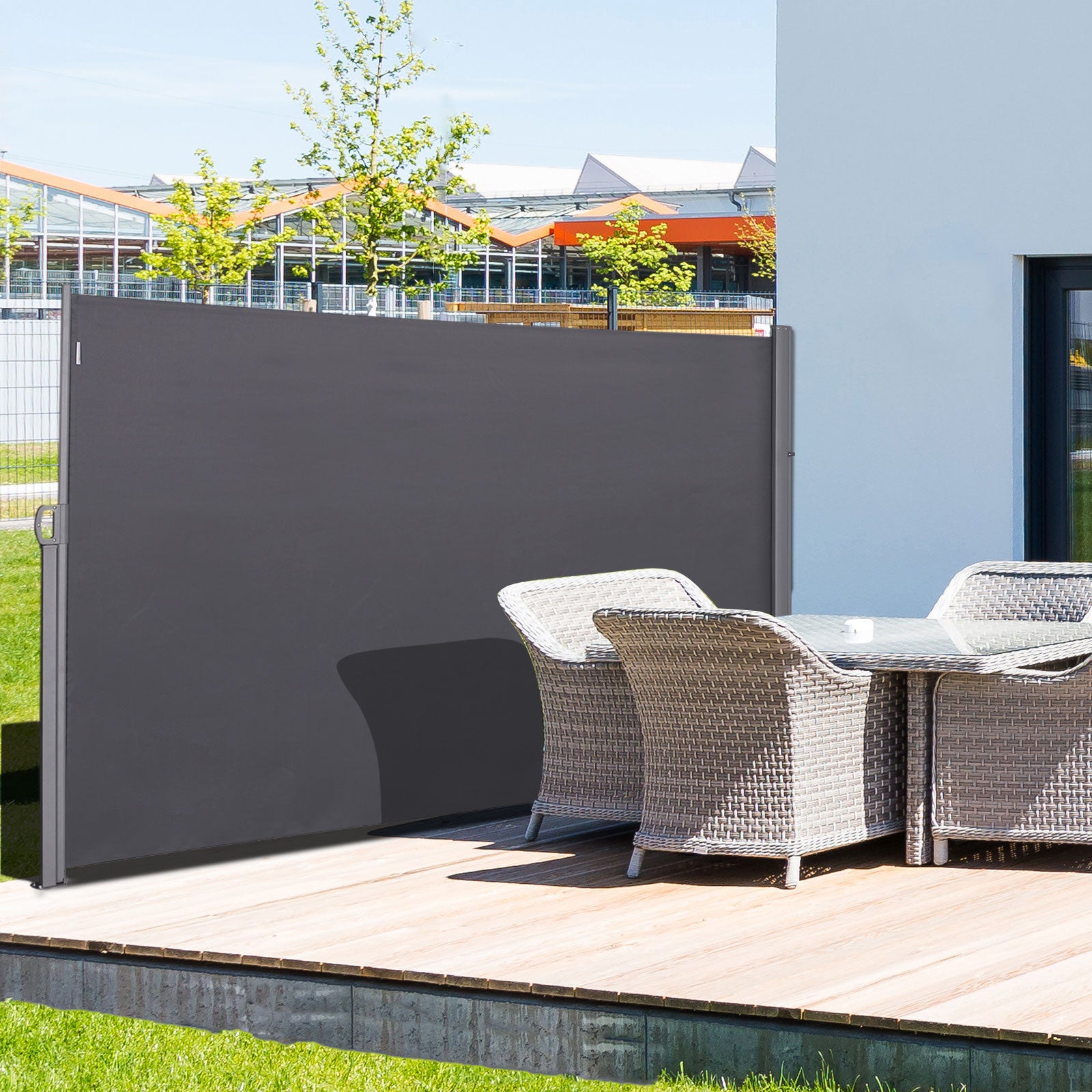 Toldo Lateral Retrátil para Terraço 300x160cm - Cor Cinza