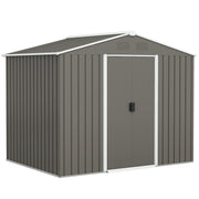 Abrigo de Jardim Cinzento 236x174x190 cm - Armazenamento de Ferramentas com Ventilação