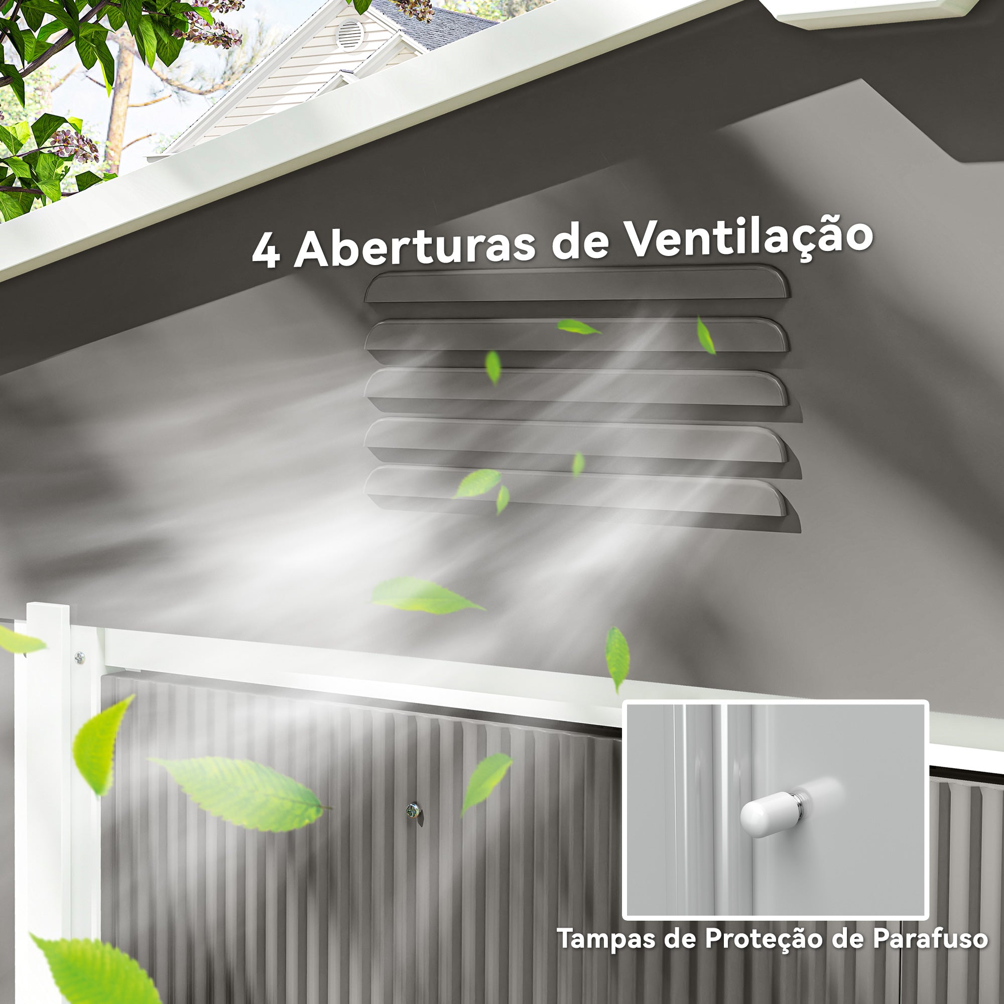 Abrigo de Jardim Cinzento 236x174x190 cm - Armazenamento de Ferramentas com Ventilação