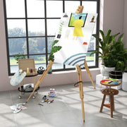 Cavalete de Pintura Dobrável em Madeira Natural 93x84x183 cm