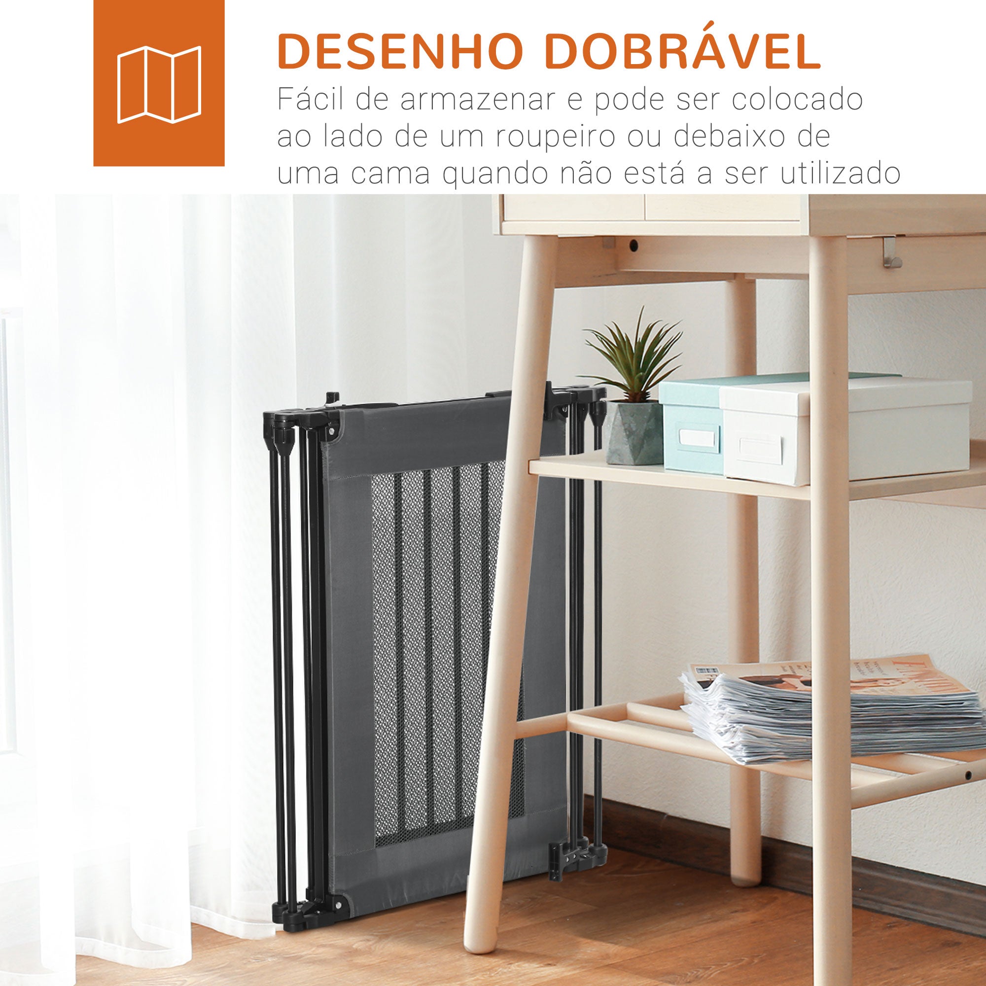 Barreira de Segurança Dobrável 203x74cm Preto