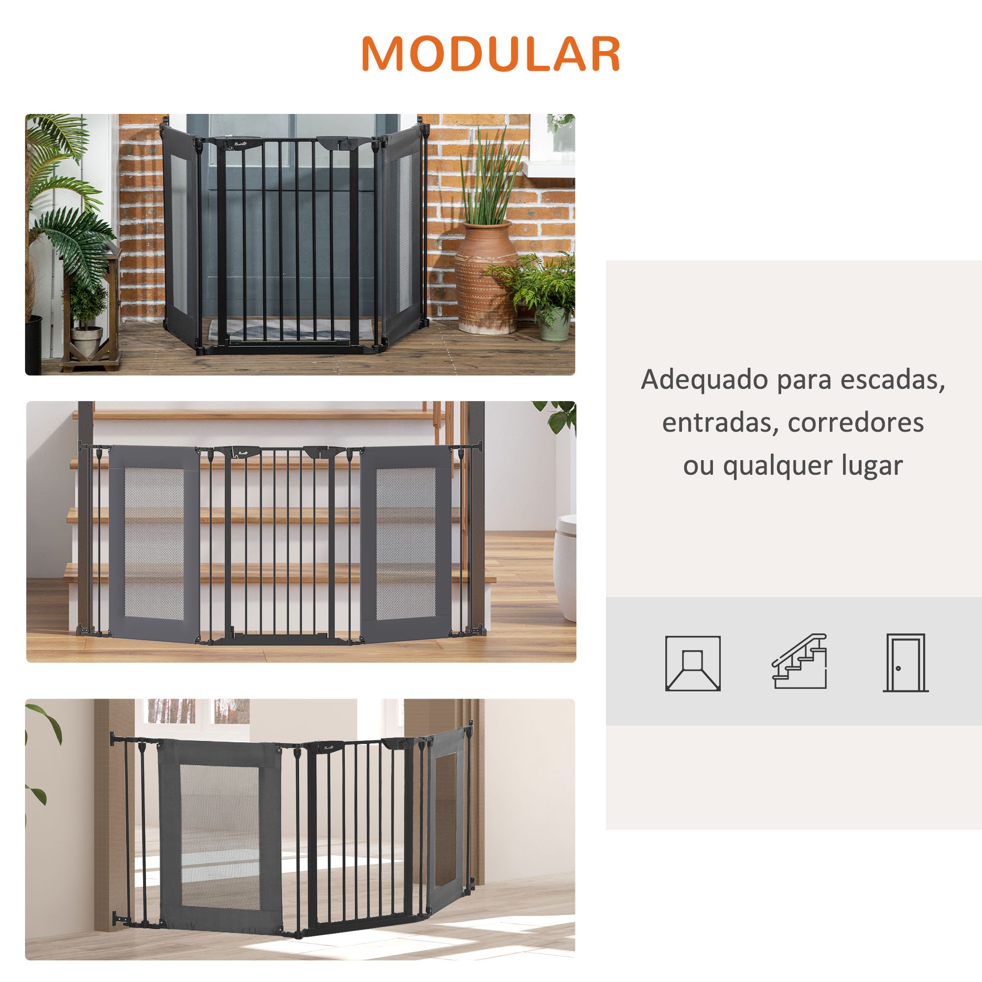 Barreira de Segurança Dobrável 203x74cm Preto
