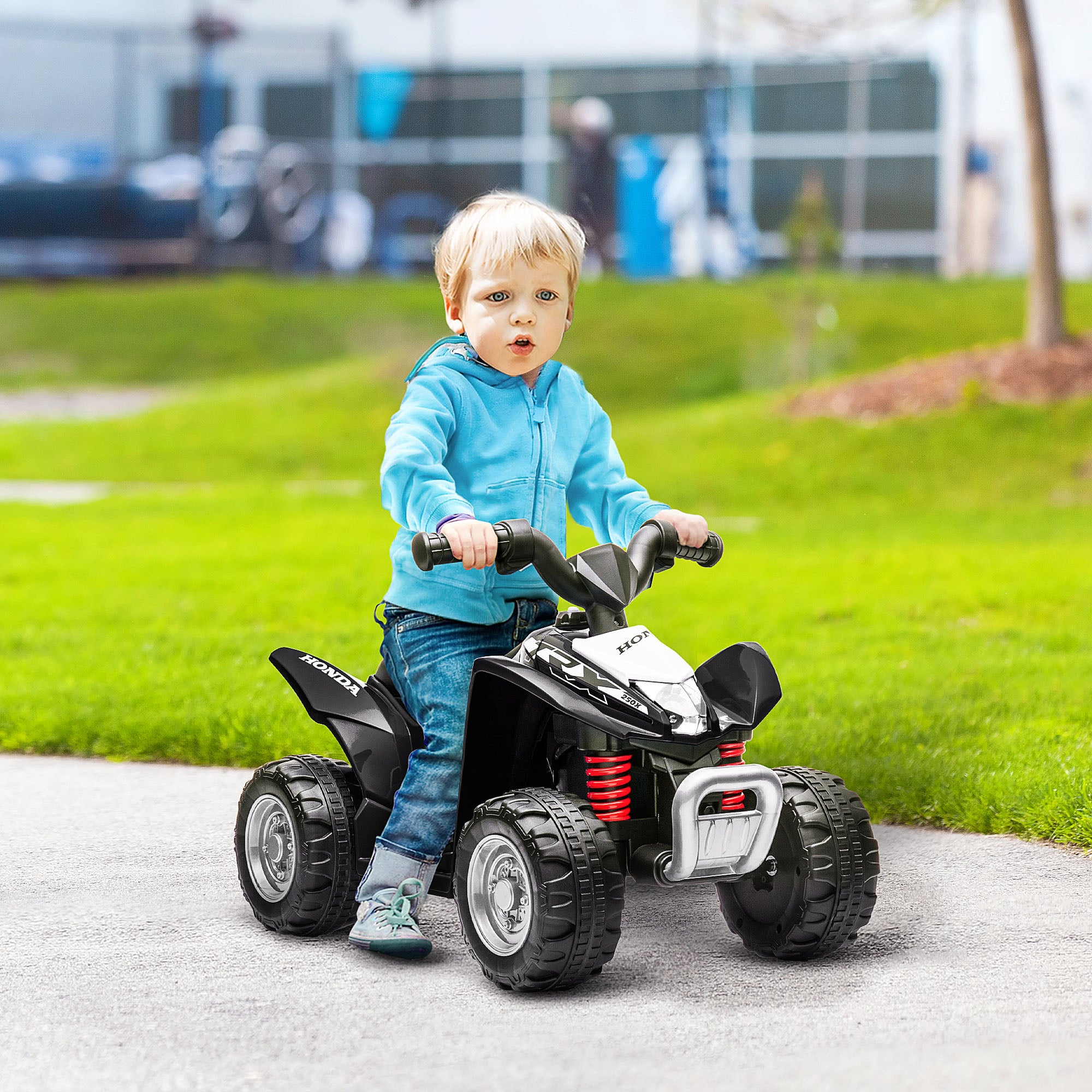 Quadriciclo Elétrico Infantil 65,5x35,5x43,5 cm - Branco e Preto