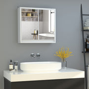 Armário de Casa de Banho – 48x14,5x45 cm – Branco – Melamina e Vidro