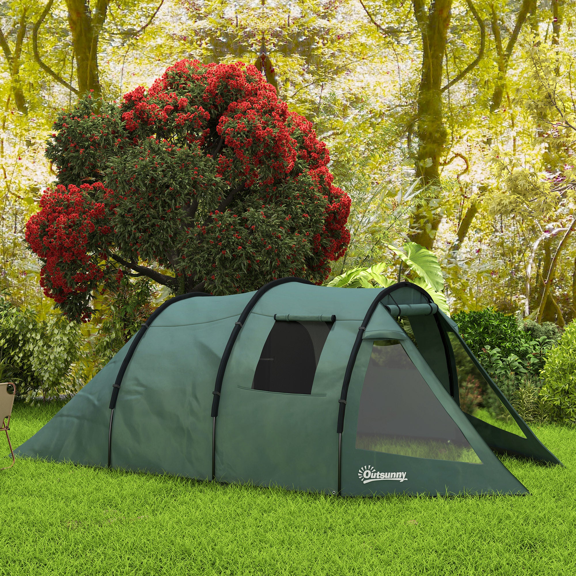 Tenda de Campismo – 475x264x172 cm – Verde – Poliéster