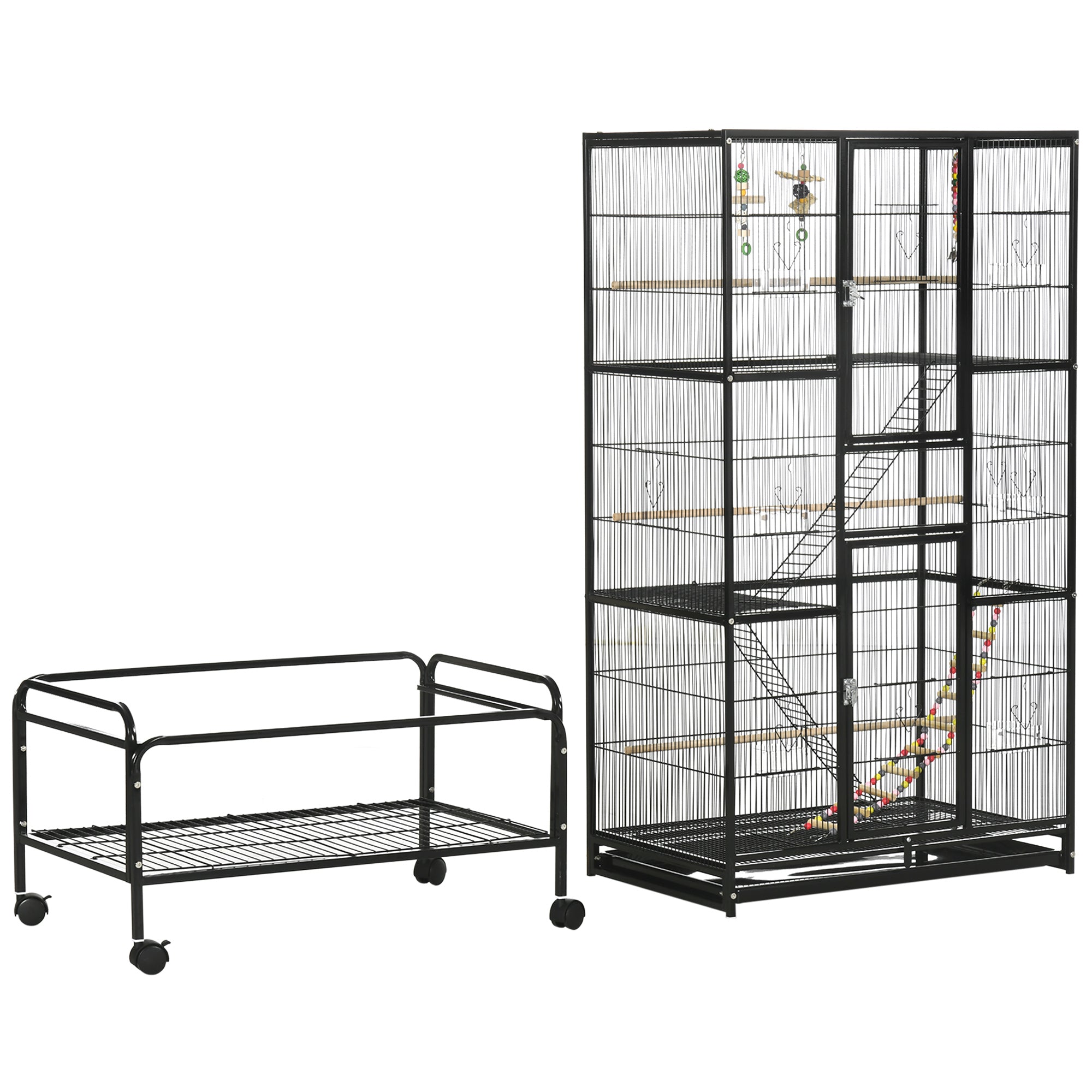 Gaiola para Pássaros – 83x53x180 cm – Cor Preto – Metal