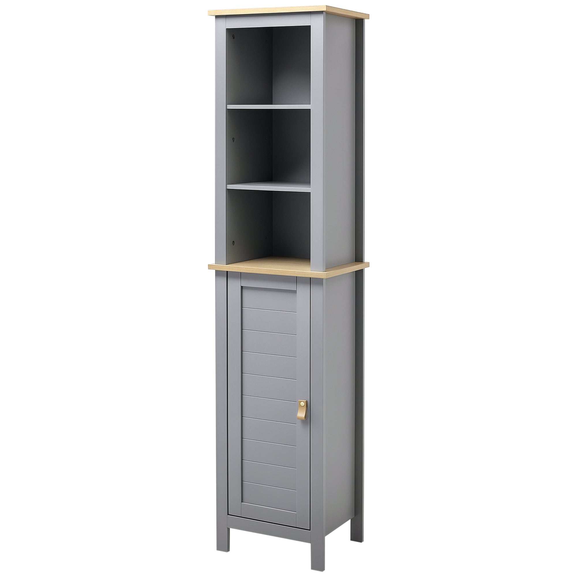 Armário de Banheiro Alto Cinzento 39x30x168 cm - Organização e Elegância para o seu Espaço