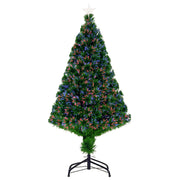 Árvore de Natal Artificial 120 cm Verde Ø60x120 cm com Fibra Óptica