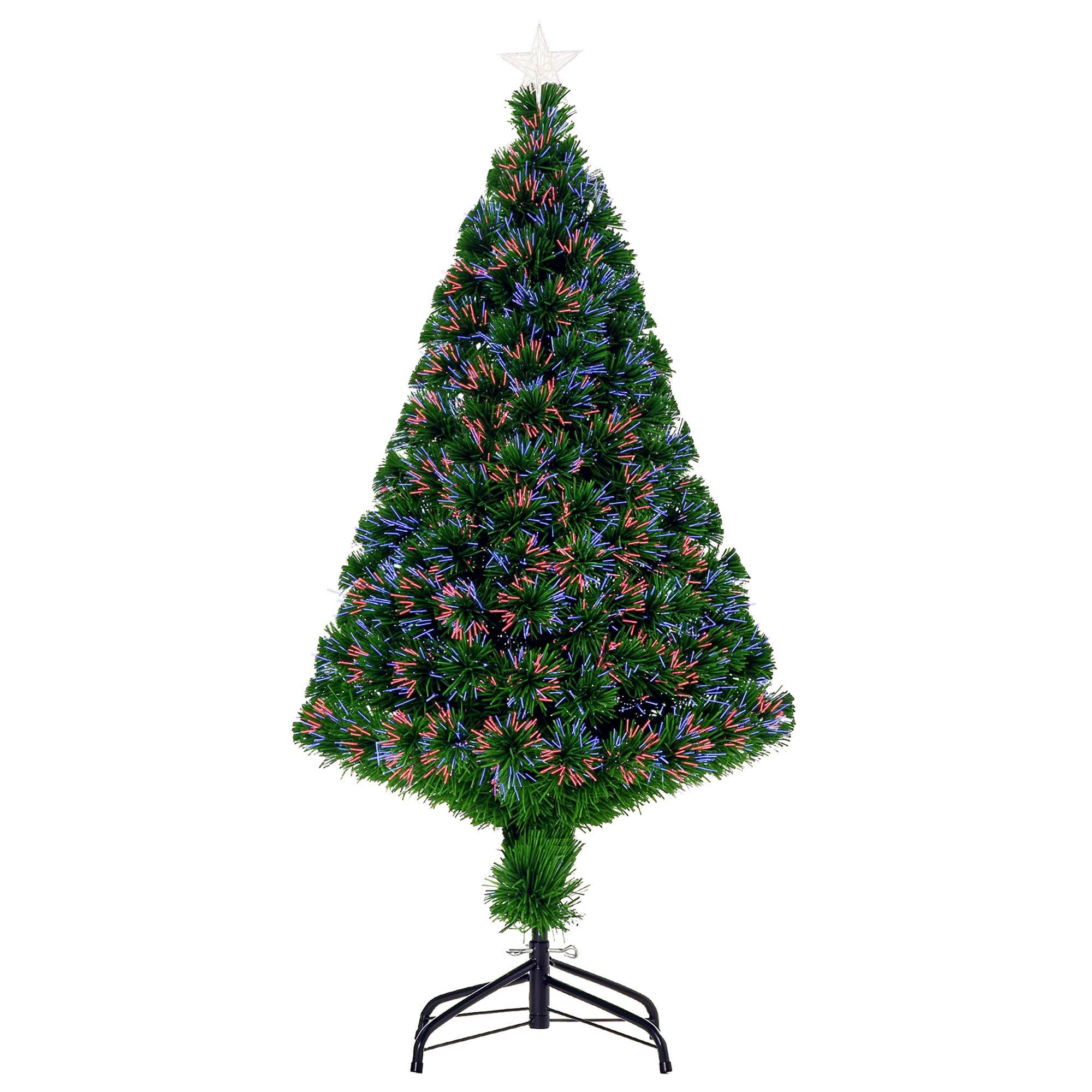 Árvore de Natal Artificial 120 cm Verde Ø60x120 cm com Fibra Óptica