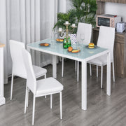 Conjunto de Refeição Mesa e 4 Cadeiras Branco 120x70x75 cm