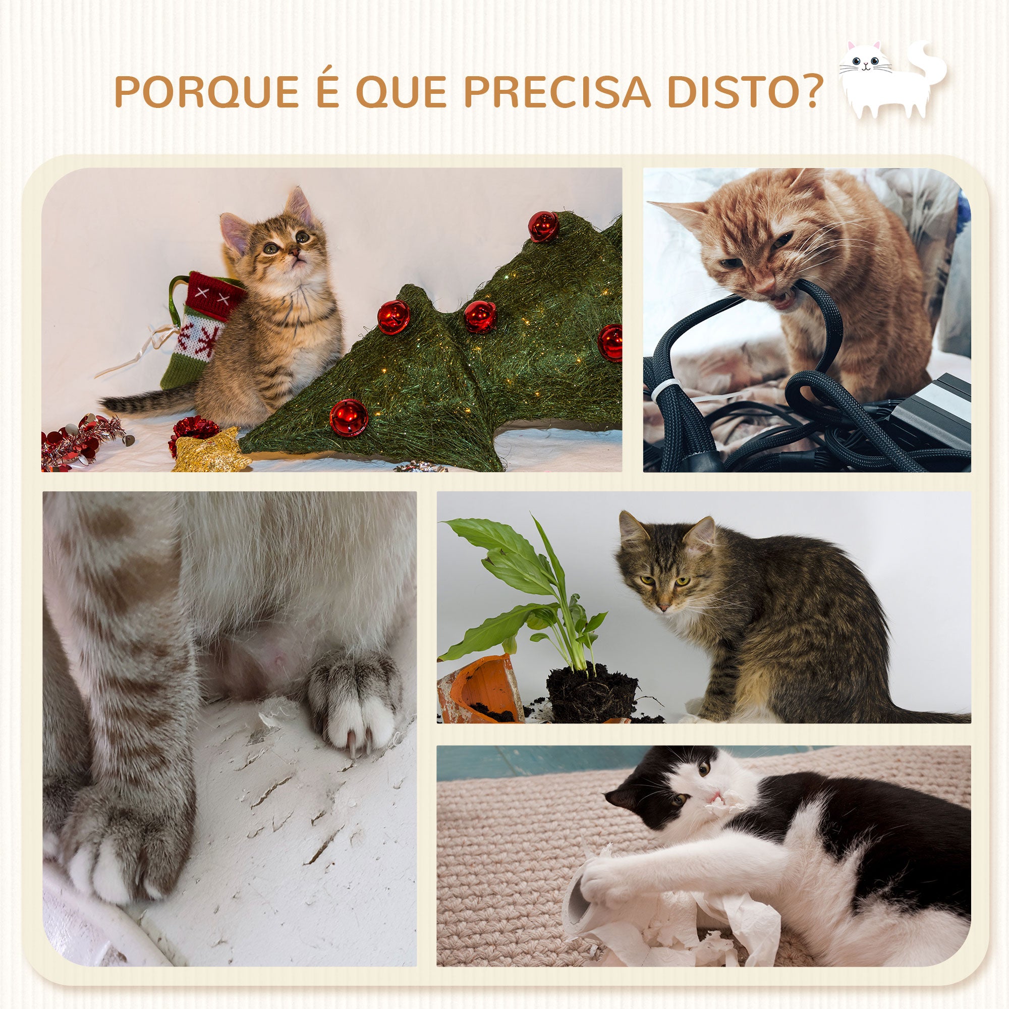 Conjunto de Prateleiras de Escalada para Gatos – 84,5x19x54 cm – Cinza – Aglomerado de madeira, pelúcia e sisal