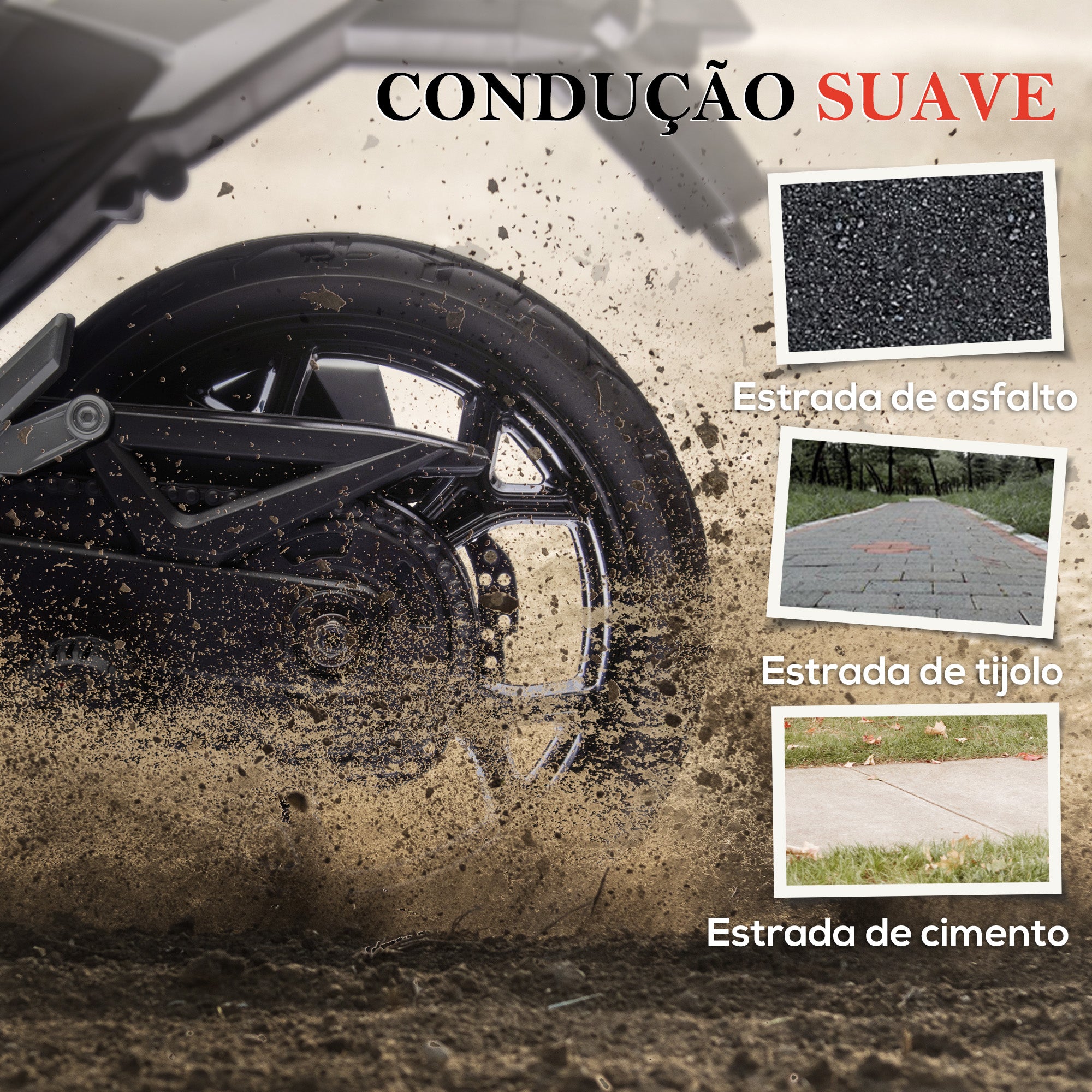 Moto Elétrica para Crianças 3-6 Anos Vermelha 107x46x75 cm