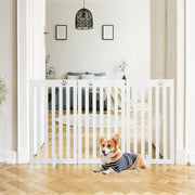 Valla de Seguridad Extra Larga para Cães com 2 Pés de Apoio de 3 Painéis Barreira Interior Independente para Escadas 50 x 89 cm Branco