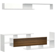 Móvel de TV Moderno 153,6x25x42 cm Branco e Marrom