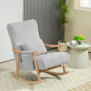 Poltrona Baloiço Moderna – 65x90x98 cm – Cinzento – Veludo