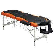 Marquesa de Massagem Dobrável e Portátil 180x60x62-82 cm Laranja e Preto