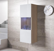 Armário Pendurado Modelo Leiko V3 (40x126cm) Sonoma e Branco