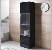 Armário Leiko V6 (40x167cm) Preto com Pernas Standard