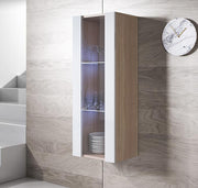 Armário Pendurado modelo Leiko V2 (40x126cm) branco e sonoma