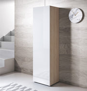 Armário Leiko V4 (40x167cm) Sonoma e Branco com Pernas