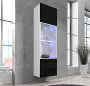 Vitrina modelo Nerea V6 (40x170cm) em preto e branco
