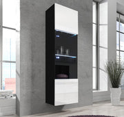Vitrina modelo Nerea V6 (40x170cm) em preto e branco