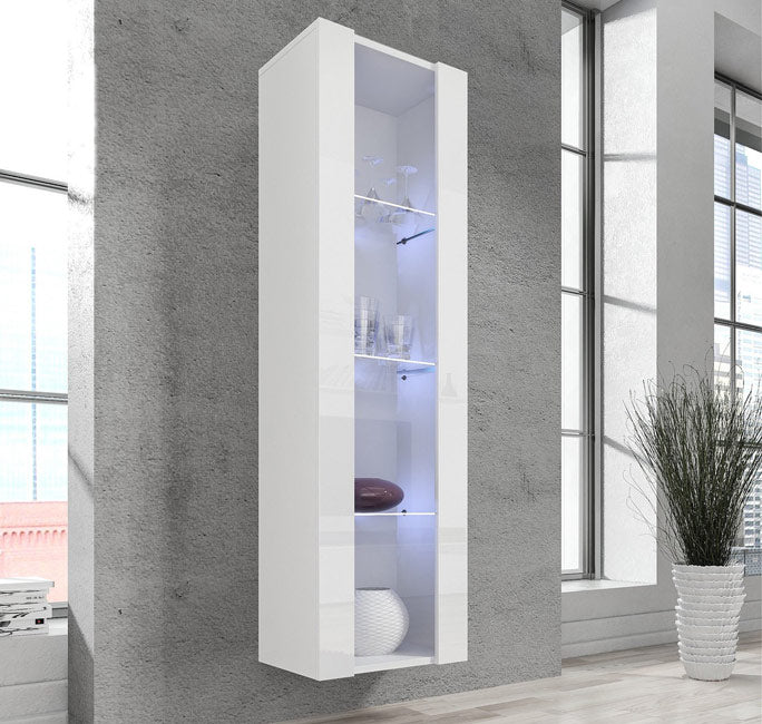 Vitrina modelo Nerea V5 (40x170cm) em branco - Destaque a sua decoração!