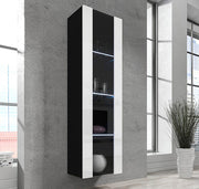 Vitrina modelo Nerea V5 (40x170cm) em preto e branco