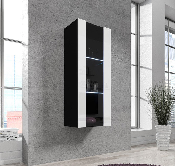 Elegante Móvel Suspenso Nerea V2 (40x126cm) em Preto e Branco