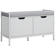 Banco Sapateira Branco 84x35x50 cm - Organizador de Sapatos com Assento Acolchoado